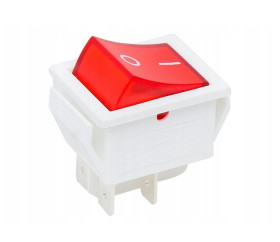 15A 230V Illuminated DPST Rocker Switch MK621, White/Red