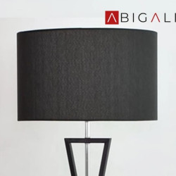 Abigali Lampa podłogowa Sand Glass czarna, Abigali-FSG-B-E27
