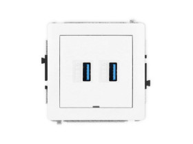 DECO Gniazdo USBx2 podwójne A-A 3.0 bez pola opisowego biały DGUSBBO-6 KARLIK