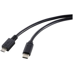 Renkforce RF-5720396 USB cable Black 1.80 m USB-C to USB Micro-B