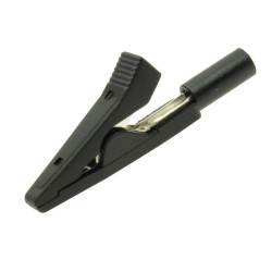 KROKODYL - GNIAZDO 2mm - KROKODYLEK CZARNY IZOLOWANY