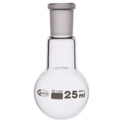 Glassco Jointed Round Bottom Glass Flask with Short Neck 25ml, 14/23 Pack of 10