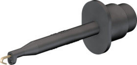 Miniature clamp test probe, black, max. 2 mm, L 55.5 mm, socket 2 mm, 24.0139-21