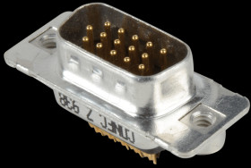 163A16649X D-SUB plug, high density, 15-pin, soldered, twisted