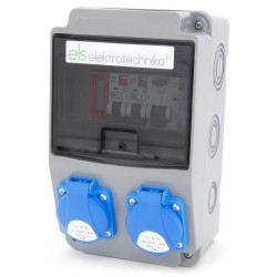Rozdzielnica budowlana ogrodowa 2*GS 230V + zabezpieczenia + różnicówka + certyfikowany licznik MID, 6NO22C00FL