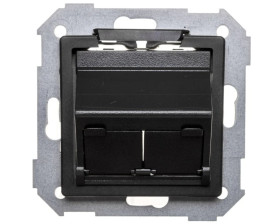 Simon 82 Pokrywa gniazda komputerowgo podwójnego 2xRJ45 skośna grafit 82579-38