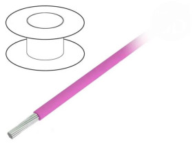 Przewód na rolce 30,5m linka Cu 20AWG PVC różowy 300V 3053 PK005