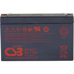 CSB Battery GP672F1 Standby VRLA 6V 7.2Ah 151x101x34mm Blade Terminals