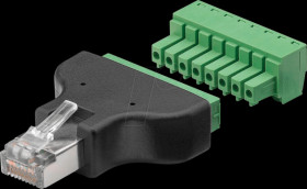 76736 Terminal Block 8-pin &gt; RJ45 male (8P8C)