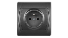 Logo Gniazdo Pojedyncze Z/U 2P+Z Grafitowy 11Lgp-1Zp