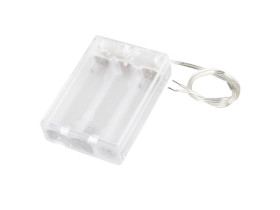 Koszyk na baterie 3xR6 AA zamknięta z przełącznikiem przeźroczysty