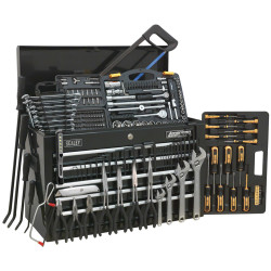 Sealey AP225BCOMBO Topchest 5 Drawer &#x2B; Ball Bearing Slides Black &amp; 230pc ToolKit