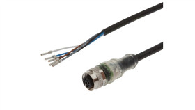 Złącze Kablowe M12 Żeńskie Proste 5-Pinowe Druga Końcówka Niezarobiona...