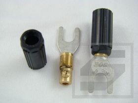 Wtyczka widełkowa WB-14 czarna 24A;60V;44mm;RoHS