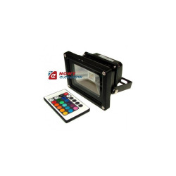 Halogen LED 10W RGB RF BLACK z pilotem radiowym,reflektor/naświetlacz