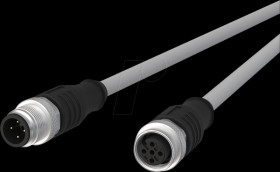 142MLA12100 Sensor cables, M12, 4-pin, plug > coupling, 10 m