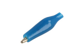 Krokodylek; 27.710.5; niebieski; 36,5mm; zaciskany; stal niklowana; Amass; RoHS