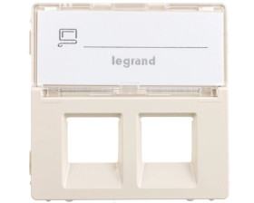 VALENA LIFE Plakietka gniazda komputerowego podwójnego z etykietą kremowy 755481