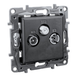 Gniazdo TV-R-SAT przelotowe czarne 14 dB Niloe Step 863578