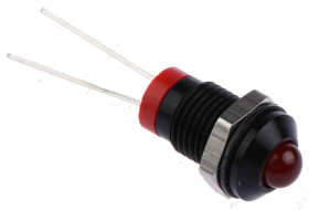 Lampka kontrolna do montażu panelowego 2V dc, czerwona 8mm LED RS PRO