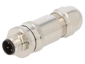 Złącze okrągłe M12 męskie proste ekranowane 4pin 250V PG9 T4111512041-000