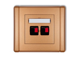 FLEXI Gniazdo głośnikowe podwójne złoty metalik 8FGG-2 KARLIK