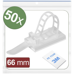 Quadrios 24CA439 Cable Clips White Self-adhesive Screw-fix 50 pcs