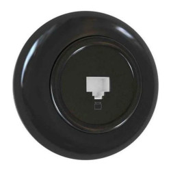 Premiumlux RETROLINE Gniazdo komputerowe 1 x RJ45 z ramką czarne