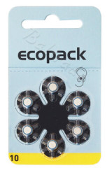 6x baterie do aparatów słuchowych ecopack Varta 10