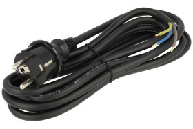 Kabel; zasilający; W-97271-H05RR-F; wtyk sieciowy CEE 7/7 prosty; przewody; 3m; czarny; 3 żyły; 1,50mm2; Metpol; guma; okrągły;