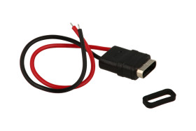 Gniazdo; USB C; 013805; czarny; z przewodem 0,08m; poziome