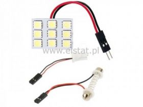 Moduł 9 LED 5050 12V 25x35mm biały zimny; 1W