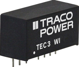 TEC 3-2423WI DC/DC converter TEC 3WI, 3 W, 9-36/±15.0 VDC, SIL-8