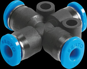 153379 Connector, X-shaped, 4x 4 mm diameter