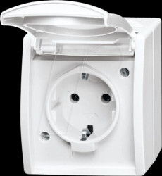 20 EW-54 Earthed contact outlet with hinged cover