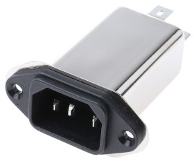 Gniazdo zasilające IEC z filtrem przeciwzakłóceniowymNone 6A C14 Schaffner Montaż na panelu