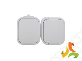 B2 IP54 Gniazdo pojedyncze + włącznik podświetlany n/t 2p+Z GWN-B2/S biały ABEX