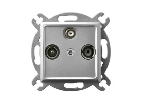 ARIA Gniazdo antenowe RTV-SAT przelotowe srebro GPA-USP/m/18 OSPEL