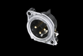 XLR panel plug, 3 pole, gold-plated, plastic, NC3MAH-LR