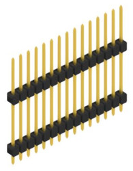 Pin header, 15 pole, pitch 2.54 mm, straight, black, 10051213