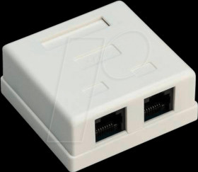 77633 2-port RJ45 surface mount installation box, CAT 6, UTP