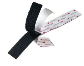 Taśma na rzep typu haczyk szerokość 1cal, typu: Klej Czarny 3M długość 50yd