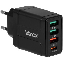 Ładowarka - zasilacz 5V/3A 9V/2A 12V/1,5A PD3.0/32W sieciowy 3xUSB+USB-C Vayox VA0006 / BX8769