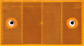 1257002 Trailer - reflector, rectangular, with hole, yellow