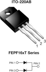 FEPF16xT Dual Common Cathode Ultrafast Plastic Rectifier