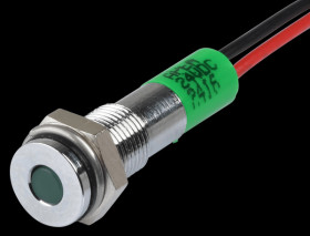 Q6F3CXXG24E Indicator LED, 24 V DC, 6 mm, wired, green/BrC