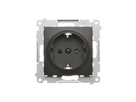 SIMON 54 Gniazdo z uziemieniem schuko czarny z przesłonami (moduł) DGSz1Z.01/49 KONTAKT SIMON