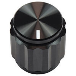 Pokrętło potencjometru oś: 1/4cal średnica: 15.5mm Zacisk śrubowy Czarny Vishay