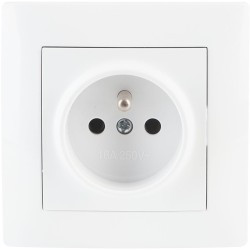 Gniazdo pojedyncze z uziemieniem VCX WESA LC 13 Biały