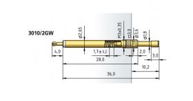 Igła przełączająca 3010/10-CL-2.3N-AU-2.3/1.0X4.0, raster 4,00 (160 mil)